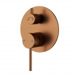Otus Brushed Copper Slimline SS Wall Mixer With Diverter Otus Brushed Copper Slimline SS Wall Mixer With Diverter